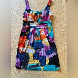Bisou Bisou Colorful Abstract Mini Dress